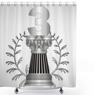 Personality  Greece Column, Laurel Wreath And Number. Eps10 Vector Illustration Shower Curtains