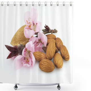 Personality  Almonds With Flowers Shower Curtains