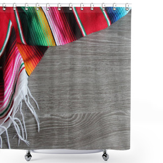 Personality  Poncho Background Mexican Cinco De Mayo Mexico Serape Fiesta Wooden Copy Space Stock, Photo, Photograph, Image, Picture, Shower Curtains