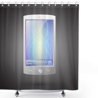 Personality  Modern Touch Phone, Vector Shower Curtains