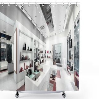 Personality  Panoramic Interior Of A Shop Shower Curtains