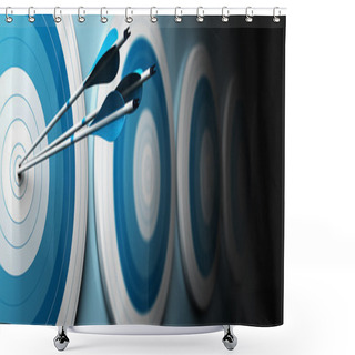 Personality  Blue Targets And Arrow Shower Curtains