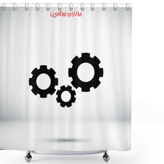 Personality  Simple Gears Icon Shower Curtains