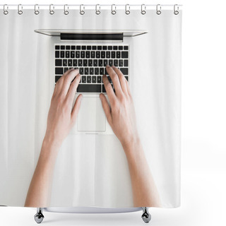 Personality  Human Hands And Laptop   Shower Curtains