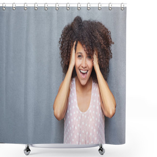 Personality  Surprised Woman Gasping Shower Curtains