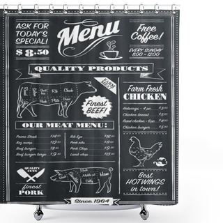 Personality  Vector Chalkboard Menu Shower Curtains