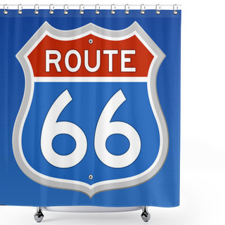 Personality  Route 66 Road Sign Shower Curtains