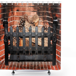 Personality  FirePlace Shower Curtains