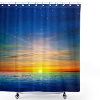 Personality  Abstract Background With Clouds And Sea Sunrise Shower Curtains