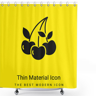 Personality  Berry Minimal Bright Yellow Material Icon Shower Curtains