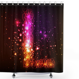 Personality  Neon Light Alphabets. Letter L Shower Curtains