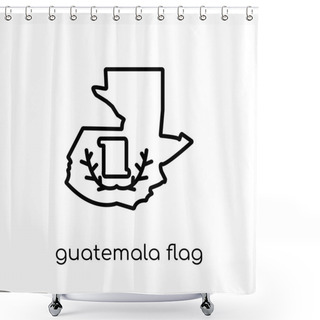 Personality  Guatemala Flag Icon. Trendy Modern Flat Linear Vector Guatemala Flag Icon On White Background From Thin Line Country Flags Collection, Editable Outline Stroke Vector Illustration Shower Curtains