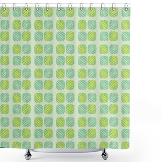 Personality  Green Squares Seamless Vector Abstract Pattern Shower Curtains