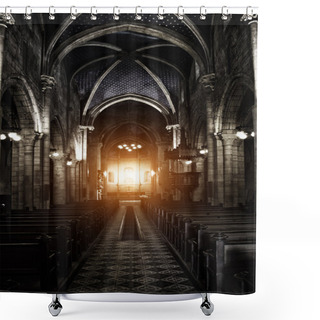 Personality  Sinister Gothic Cathedral Shower Curtains