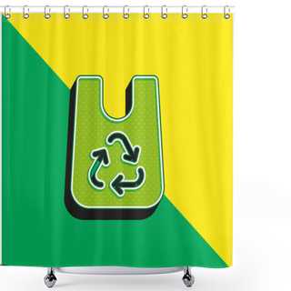 Personality  Bag Green And Yellow Modern 3d Vector Icon Logo Shower Curtains