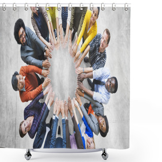 Personality  Multi-Ethnic Group Of People In Circle Shower Curtains