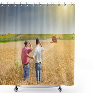 Personality  Business Partners On Wheat Field Shower Curtains