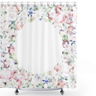 Personality  Floral Arrangement, Watercolor, Background Shower Curtains