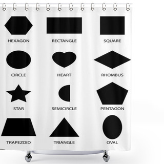 Personality  12 Shape Silhouettes Shower Curtains