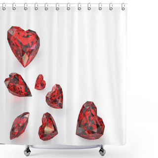 Personality  Few Heart Cut Rubies Shower Curtains