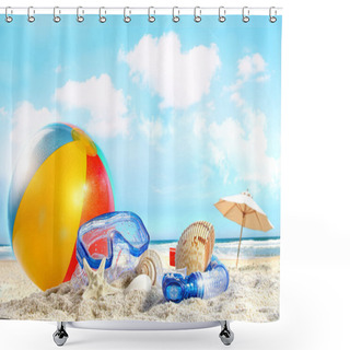 Personality  Fun Day At The Beach Shower Curtains