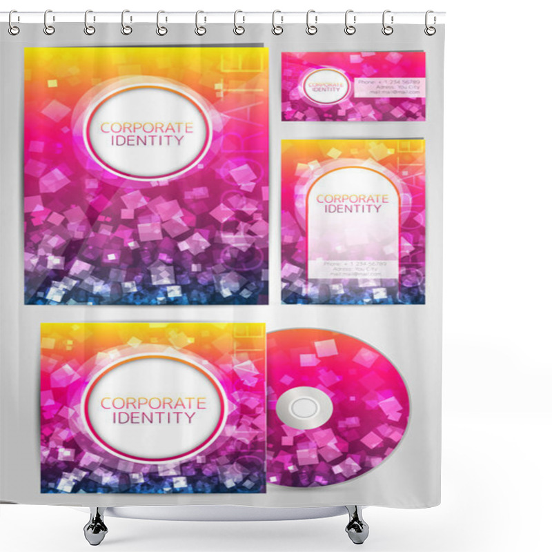 Personality  Professional Corporate Identity Kit Or Business Kit With Artistic, Your Business Includes CD Cover, Business Card, Envelope And Letter Shower Curtains