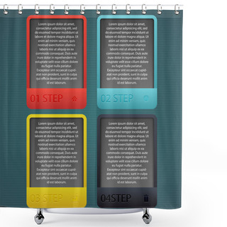 Personality  One Two Three Progress Icons For Four Steps,Vector Shower Curtains