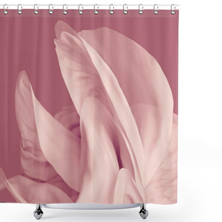 Personality  3d Render, Abstract Background With Waving Floating Pink Silk Drapery, Wavy Fashion Wallpaper, Falling Cloth Shower Curtains