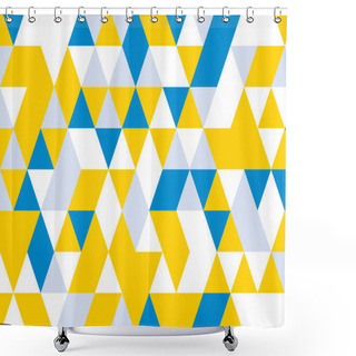 Personality  Geometric Pattern.yellow Blue Gray Triangle Design Pattern Templ Shower Curtains