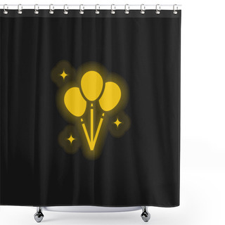 Personality  Balloons Yellow Glowing Neon Icon Shower Curtains