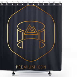 Personality  360 View Golden Line Premium Logo Or Icon Shower Curtains