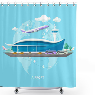 Personality  International Airport. Shower Curtains