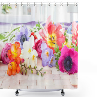 Personality  Colorful Spring Flowers  Shower Curtains