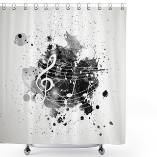 Personality  Music Poster Shower Curtains