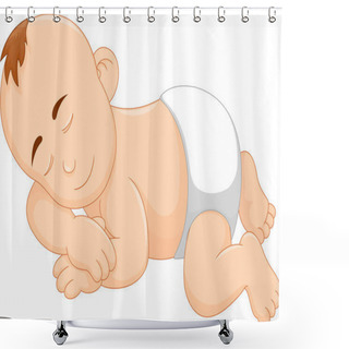 Personality  Cute Baby Sleep Cartoon Shower Curtains