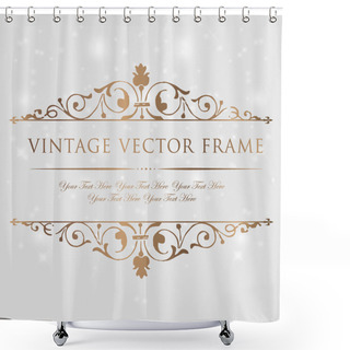 Personality  Vintage Floral Frame. Shower Curtains