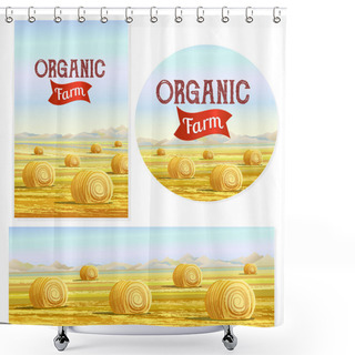 Personality  Countryside. Rural Area. Fields With Haystacks Shower Curtains