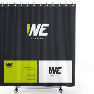 Personality  W & E Letter Logo    Shower Curtains
