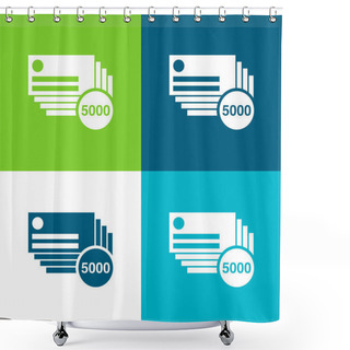 Personality  5000 Business Cards Flat Four Color Minimal Icon Set Shower Curtains