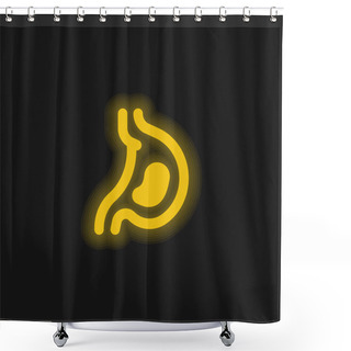 Personality  Acid Yellow Glowing Neon Icon Shower Curtains