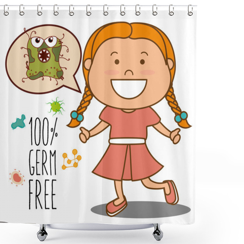Personality  Germs And Bacteria Cartoon Shower Curtains