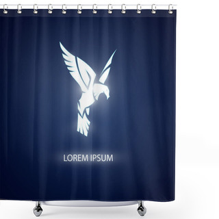 Personality  Eagle Symbol On Blue Background For Mascot Or Emblem Design Shower Curtains