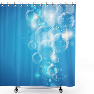 Personality  Abstract Underwater Bubble Stream Background Shower Curtains