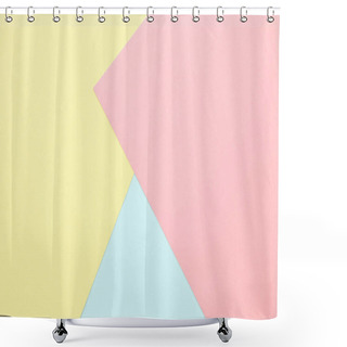 Personality  Abstract Pastel Colored Paper Texture. Minimal Geometric Shapes And Lines. Trendy Design Concept. Shower Curtains
