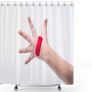 Personality  Red Patch On Hand  Shower Curtains
