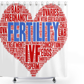 Personality  Infertility Word Cloud On A White Background.  Shower Curtains