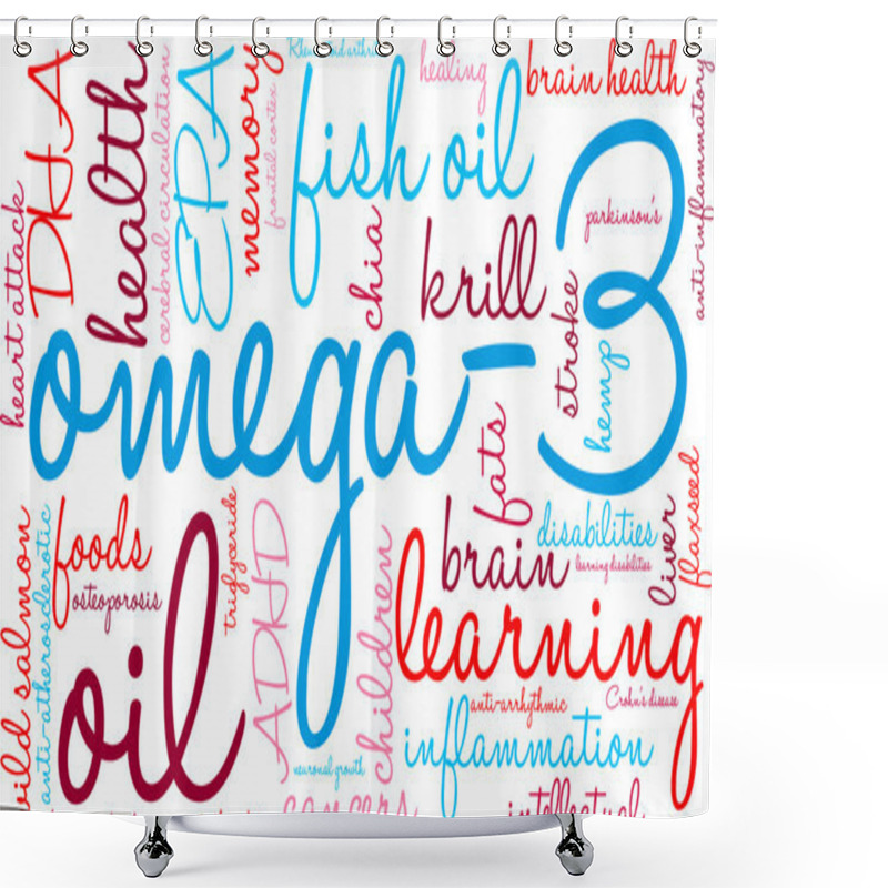 Personality  Omega-3 Word Cloud Shower Curtains