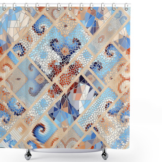 Personality  Seamless Mosaic Pattern Shower Curtains