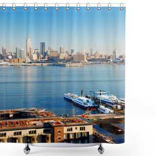 Personality  NEW YORK CITY VIEWED FROM NEW JERSEY Shower Curtains