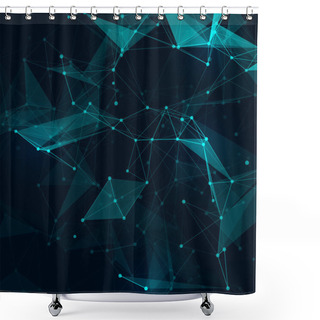 Personality  Abstract Low Poly Grey Bright Technology Vector Background. Connection Structure. Vector Data Science Background. Polygonal Vector Background. Molecule And Communication Background. Shower Curtains